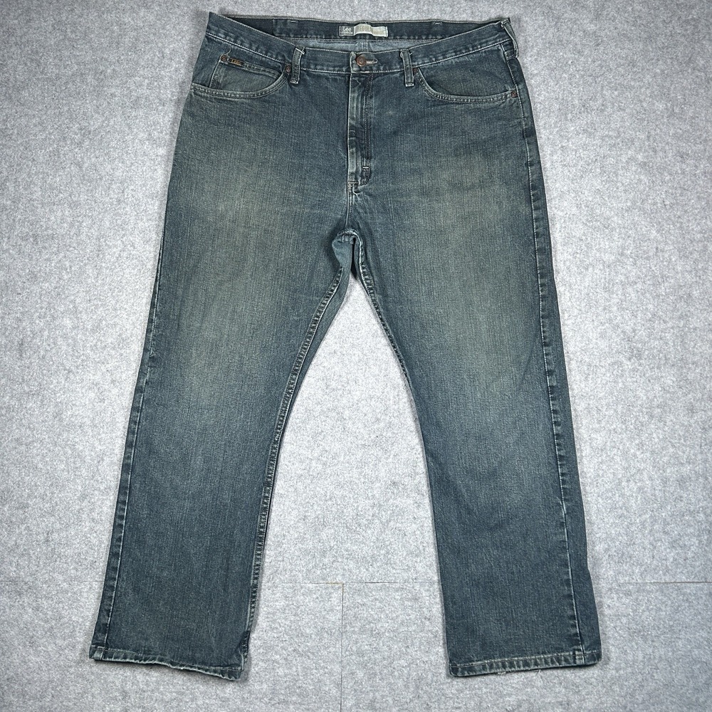 Lee Premium Denim Jeans Men's 40x30(38x29) Size Grey Wash Regular Bootcut Fit